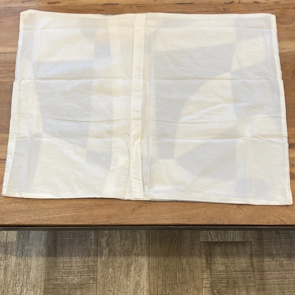 West Elm Blue and White Striped Linen Pillow Cover